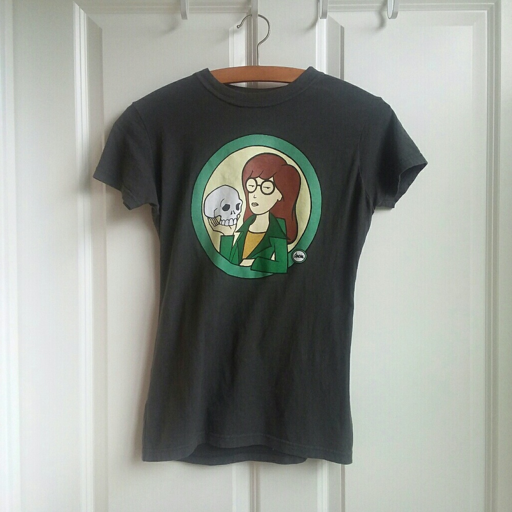 Daria Gray Skull Tee M Medium